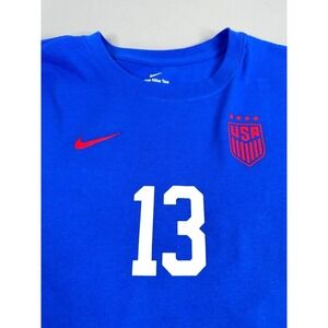 Nike USWNT Alex Morgan #13 Blue T-Shirt Womens Soccer Jersey Top‎ L NWT